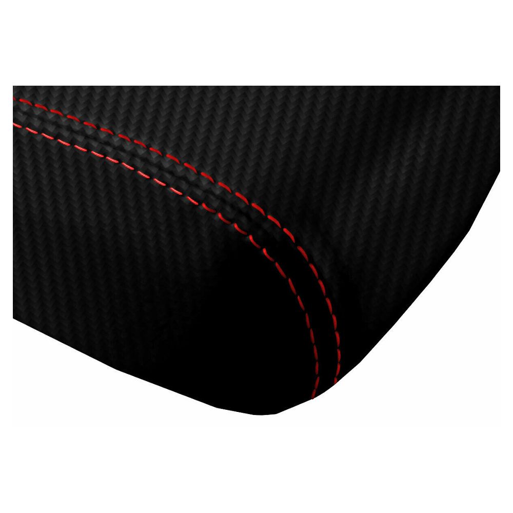 Console Lid Armrest Cover Carbon Fiber For Dodge Charger 2008-2010 Red Stitch