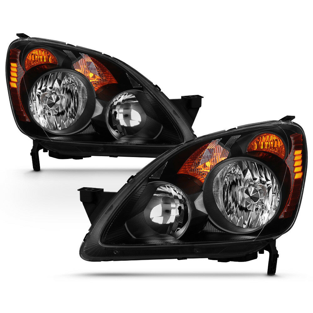 For 2005-2006 Honda CR-V [Japan Built Model] Black Headlight LH RH Lamp Assembly