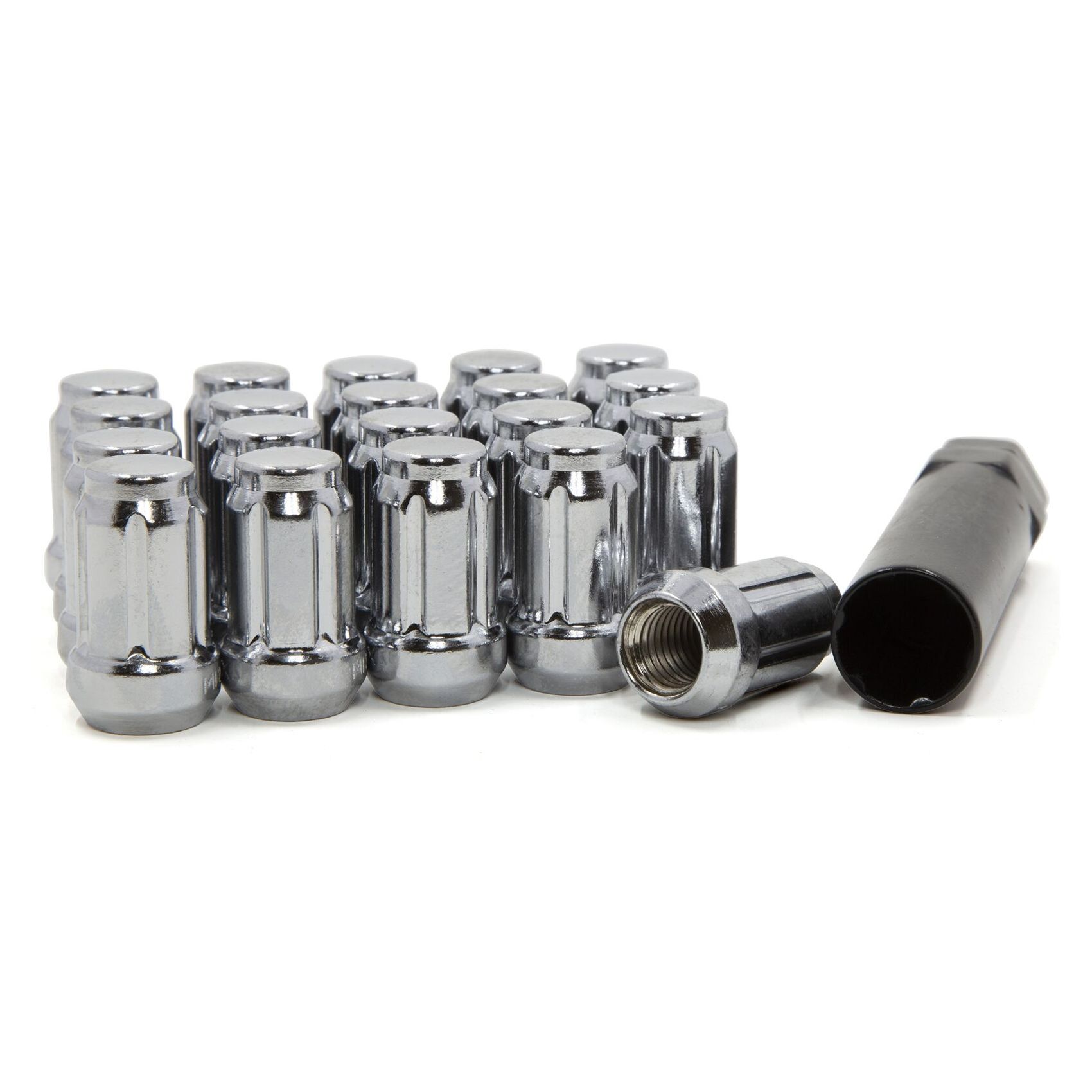 2 Sets Of - LUG NUTS TUNER SPLINE DRIVE ACORN 1/2 CHROME 1/2-20 WHEEL NUT +1 KEY TOOL