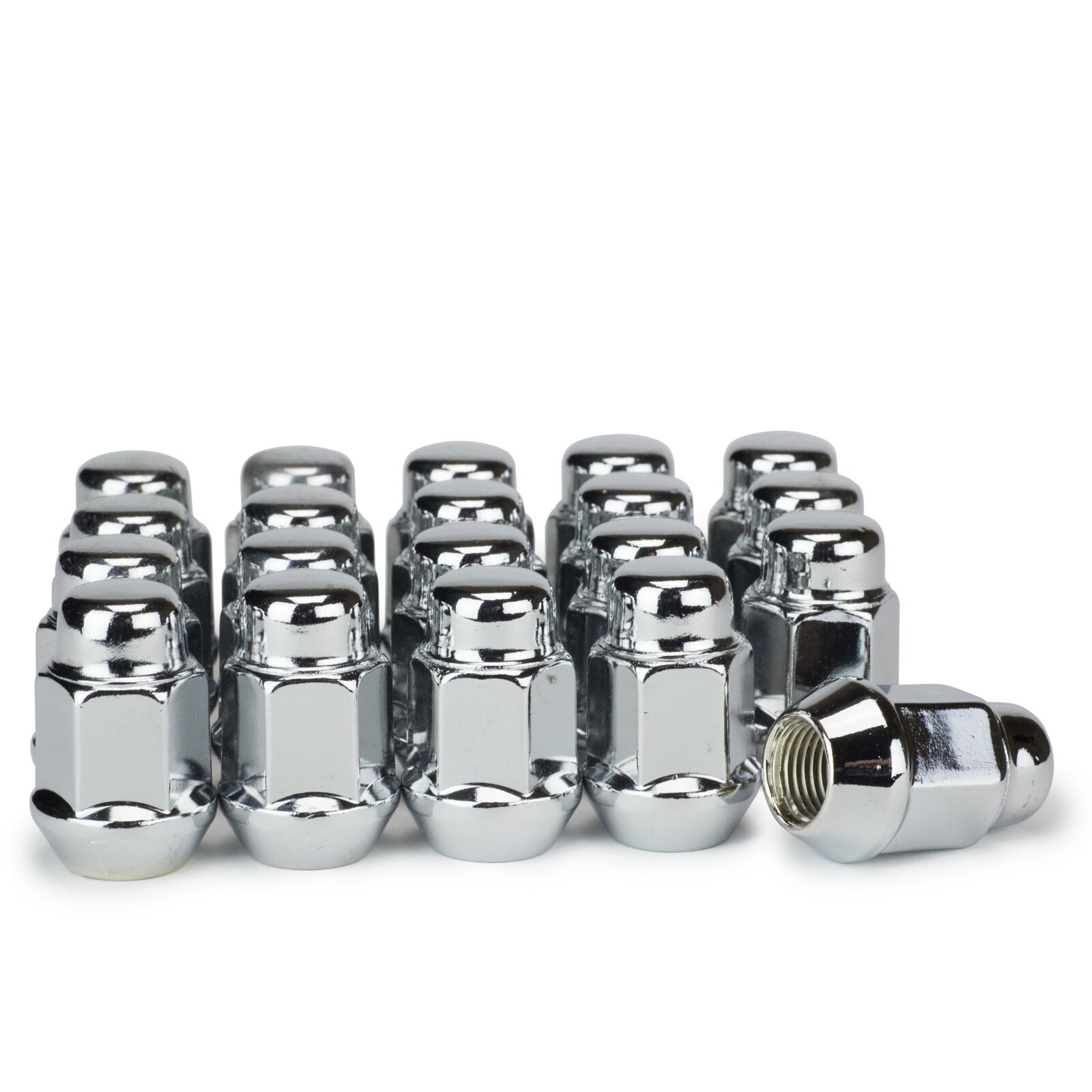 2 Sets Of - Bulge Acorn Wheels Rims Lug Nuts 12x1.5 Closed End Chrome 19mm Hex