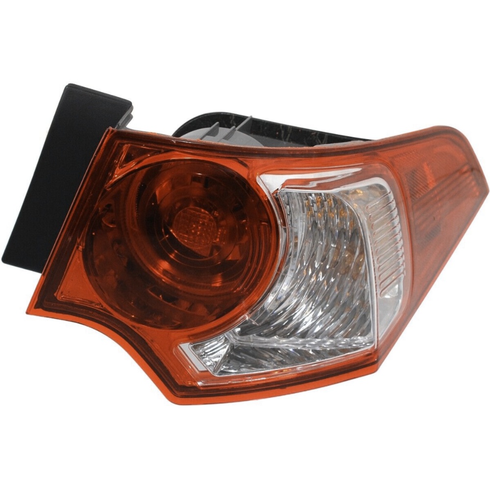 Halogen Tail Light Set For 2009-2010 Acura TSX Outer Clear/Red W/ Bulbs 2Pcs