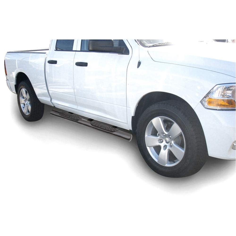4" Texture Black Side Step Rails For Dodge Ram Quad Cab Nerf Bars