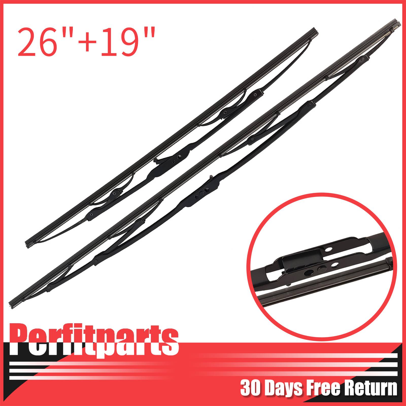 For 19 Chevy Jeep Kia Nissan Wiper Blade Kit 26" / 19" Front Left & Right