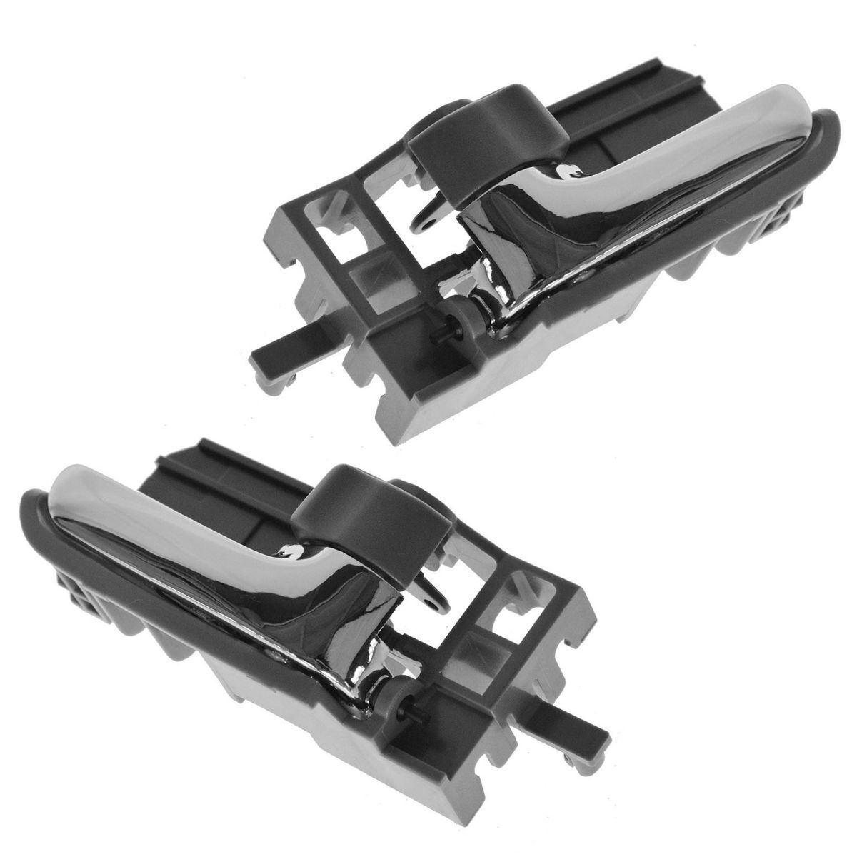 Gray & Chrome Inside Interior Inner Door Handle Pair Set For 03-08 Corolla Sedan