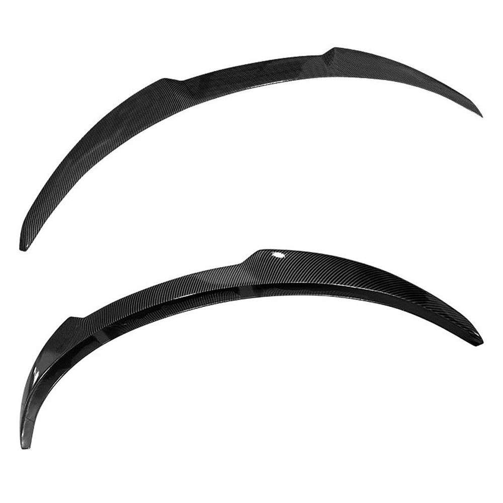 For 19-23 3 Mayor Model 3 4DR Carbon Fiber Print Rear Trunk Spoiler Lip Wing