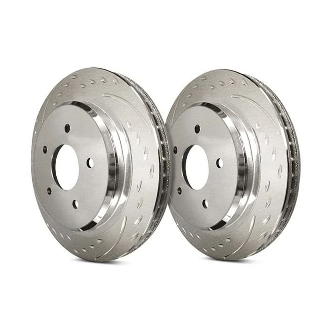 For Nissan 300ZX 84-89 Diamond Slot Dimpled & Slotted 1-Piece Front Brake Rotors