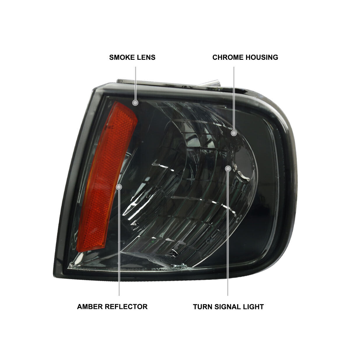 2 Sets Of - Smoke Corner Lights F150 Turn Signal Lamps L+R