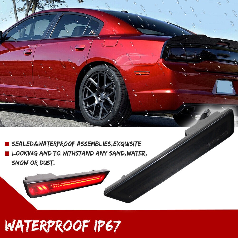 Smoke Lens Red Rear Fender Side Marker LED Lights