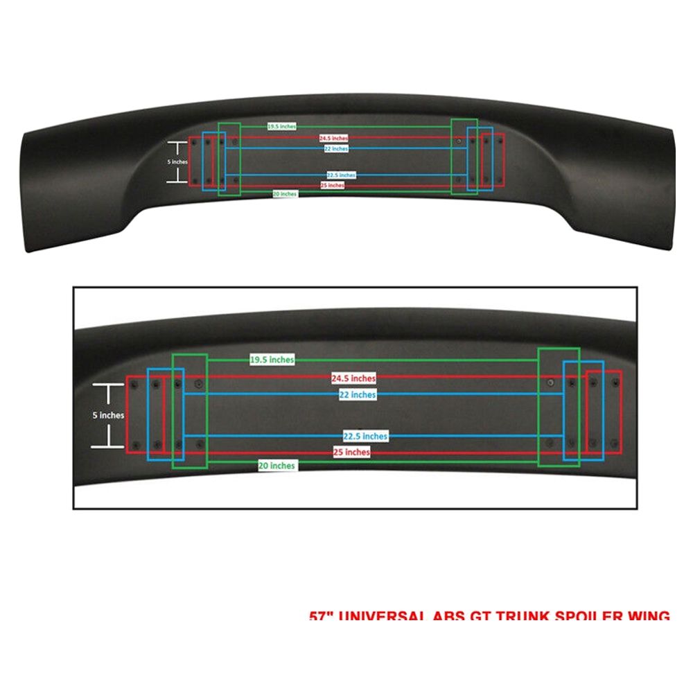 Universal Toyota 57 Inch GT Style Rear Trunk Spoiler Wing JDM Adjustable ABS