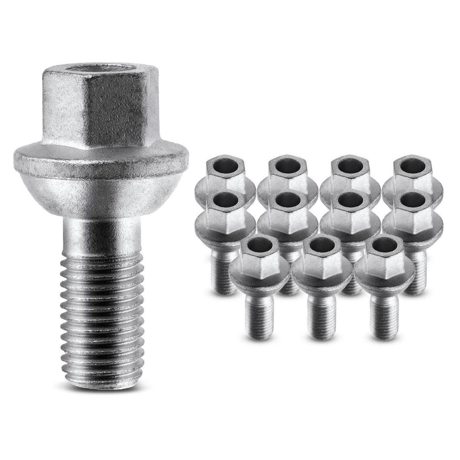 12pcs M12-1.5 Front & Rear Wheel Lug Bolts For Benz Smart W451 Fortwo 2008-2016