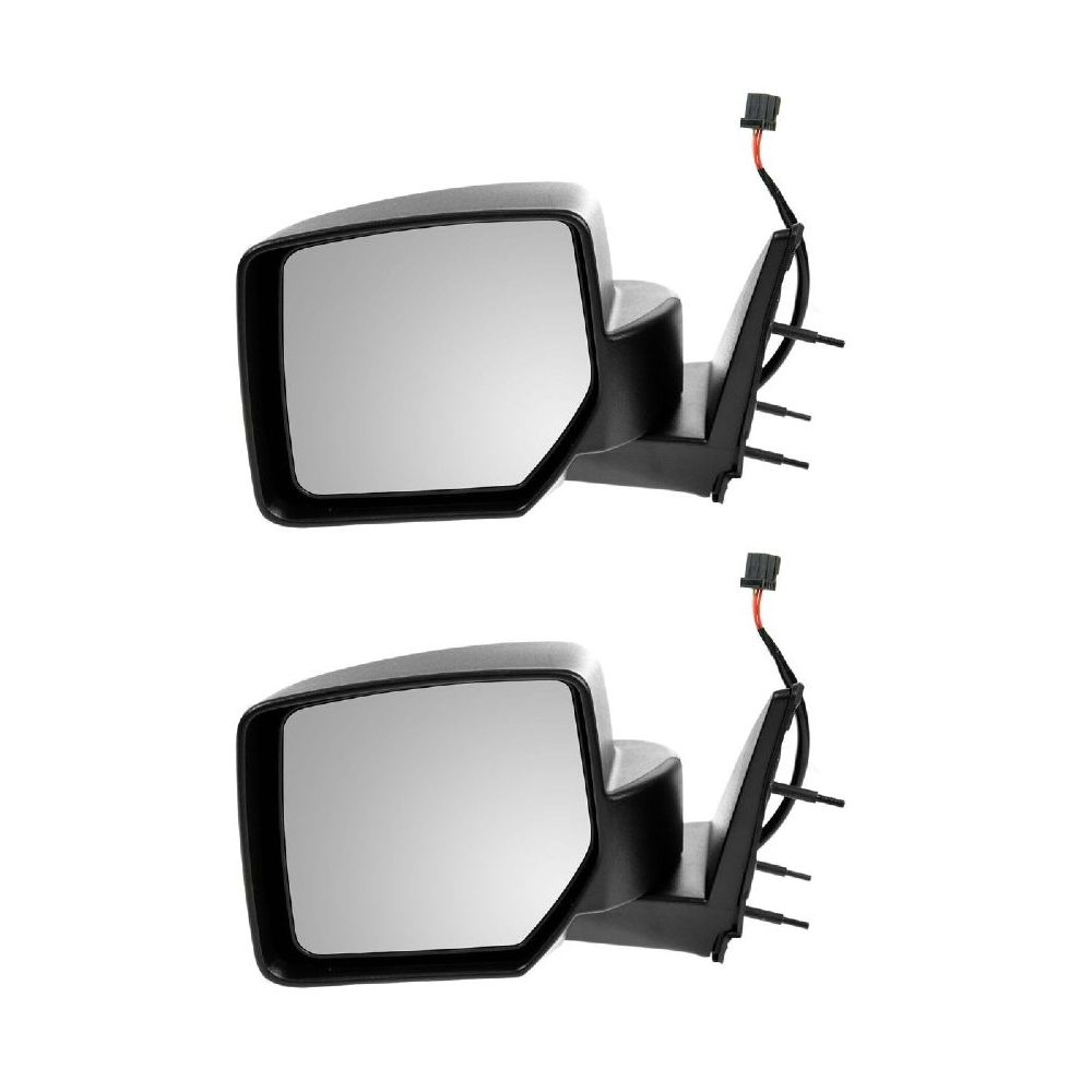 2 Sets Of - Black Power Mirror Driver Left For Dodge 2007-2011 Nitro Sport Utility