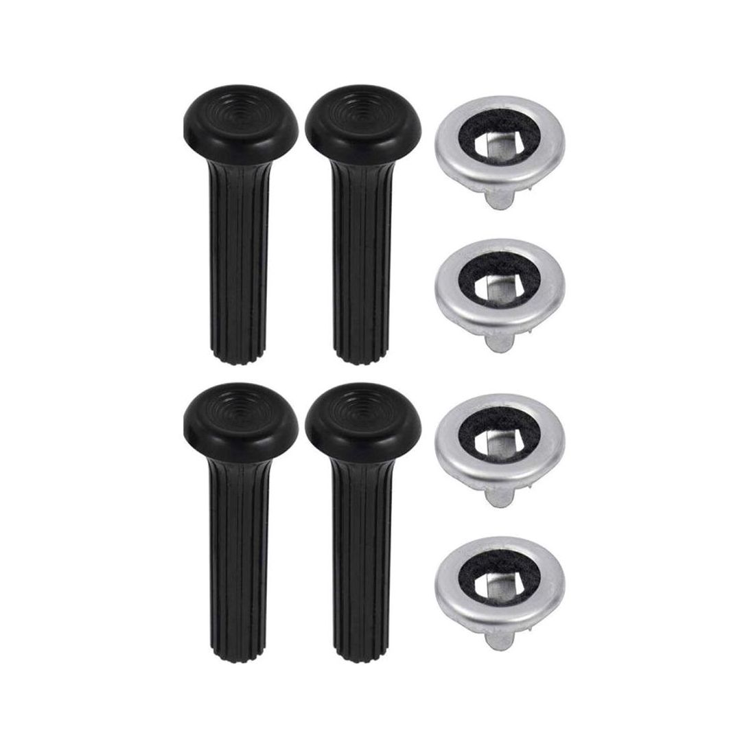 2 Sets Of - Black Ribbed Door Lock Knob Kit 1968-1970 Buick Chevy Olds Pontiac