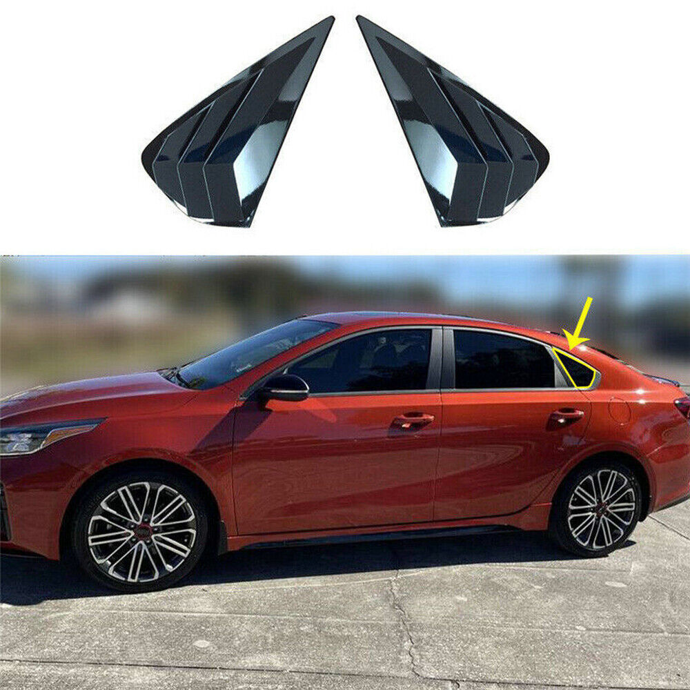 For Forte 19-22 Kia Forte K3 Rear Side Window Vent Scoop Louver Cover Trim Black