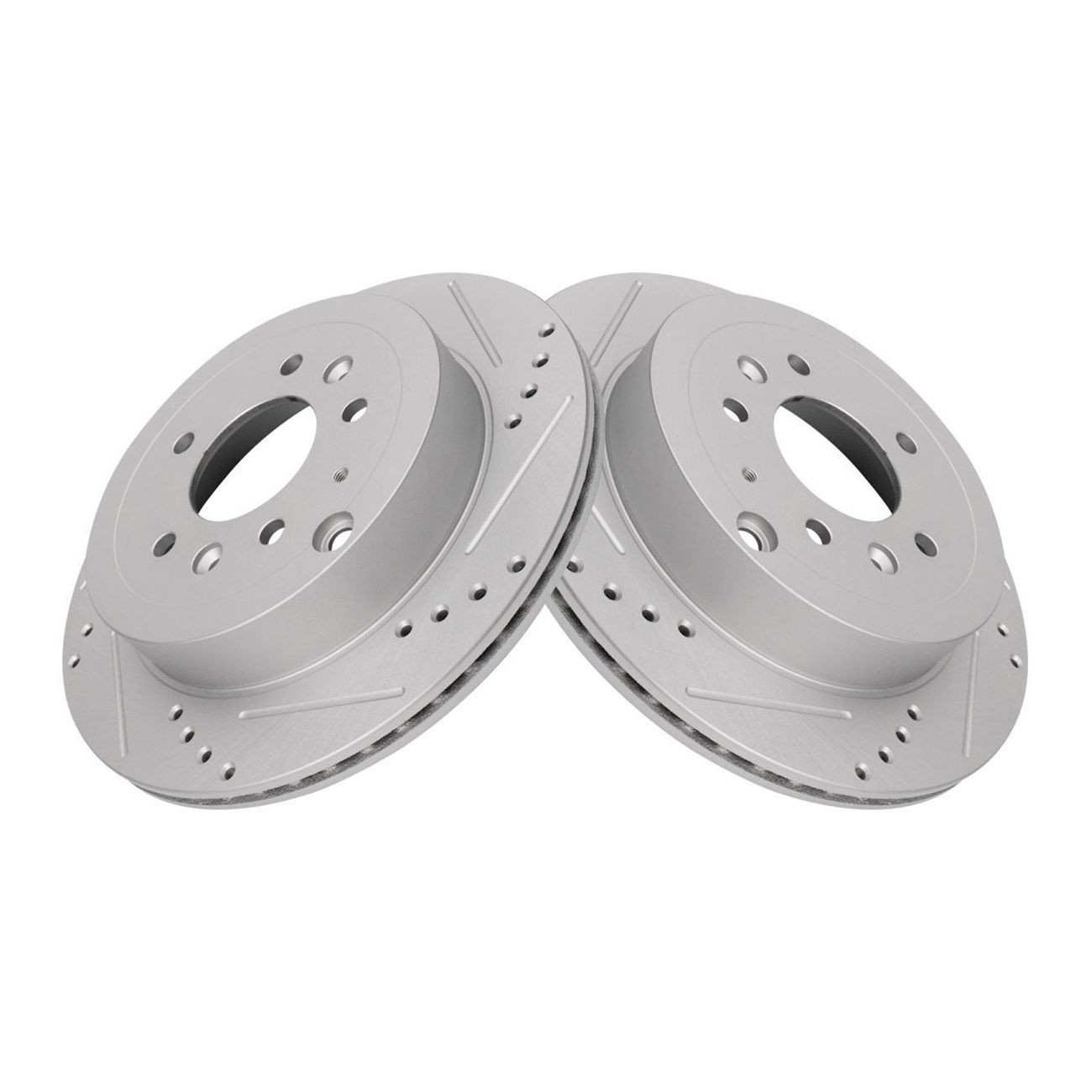 For 07-12 Mazda CX-7 Rear Drilled Slotted Coated Brake Rotor Set