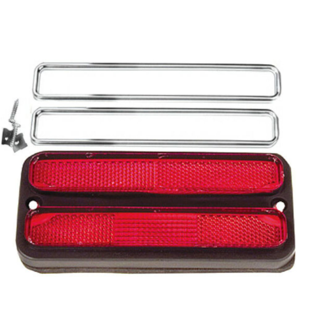 2 Sets Of - For Chevrolet Truck Rear Marker Lamp Light Lens W/ Chrome Trim