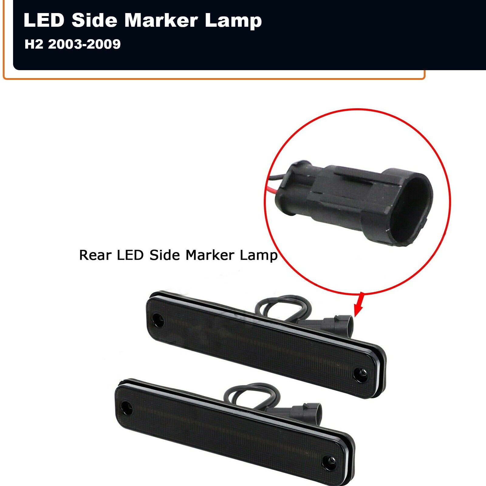 Rear Red LED Fender Side Marker Signal Lights Lamps Smoked