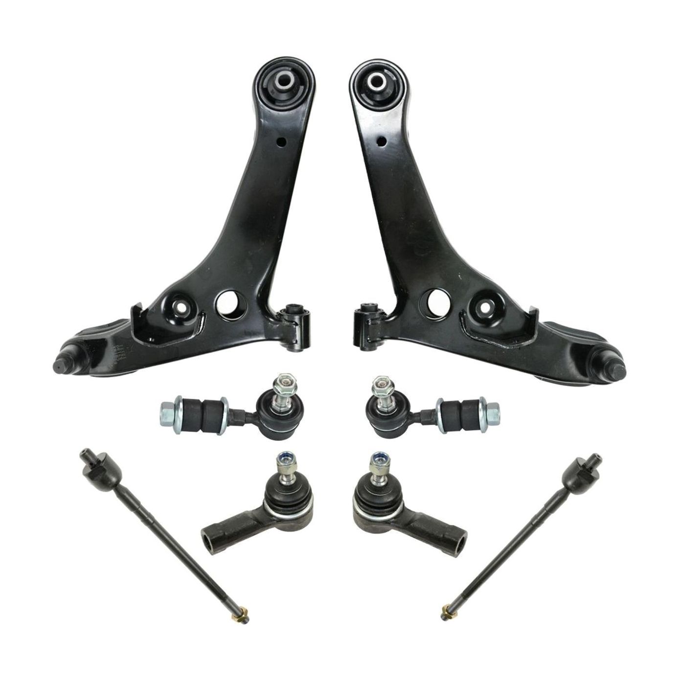 For 03-06 Outlander 8pc Steering Suspension Kit Control Arms Tie Rods End Links