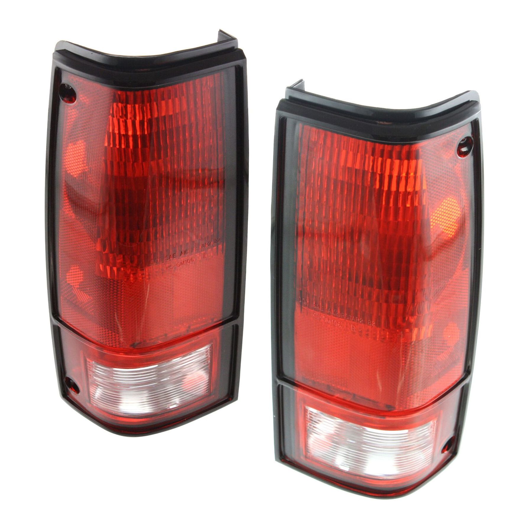 Tail Light Set For 82-88 S15 Cab & Chassis Left & Right Clear/Red Lens 2pcs