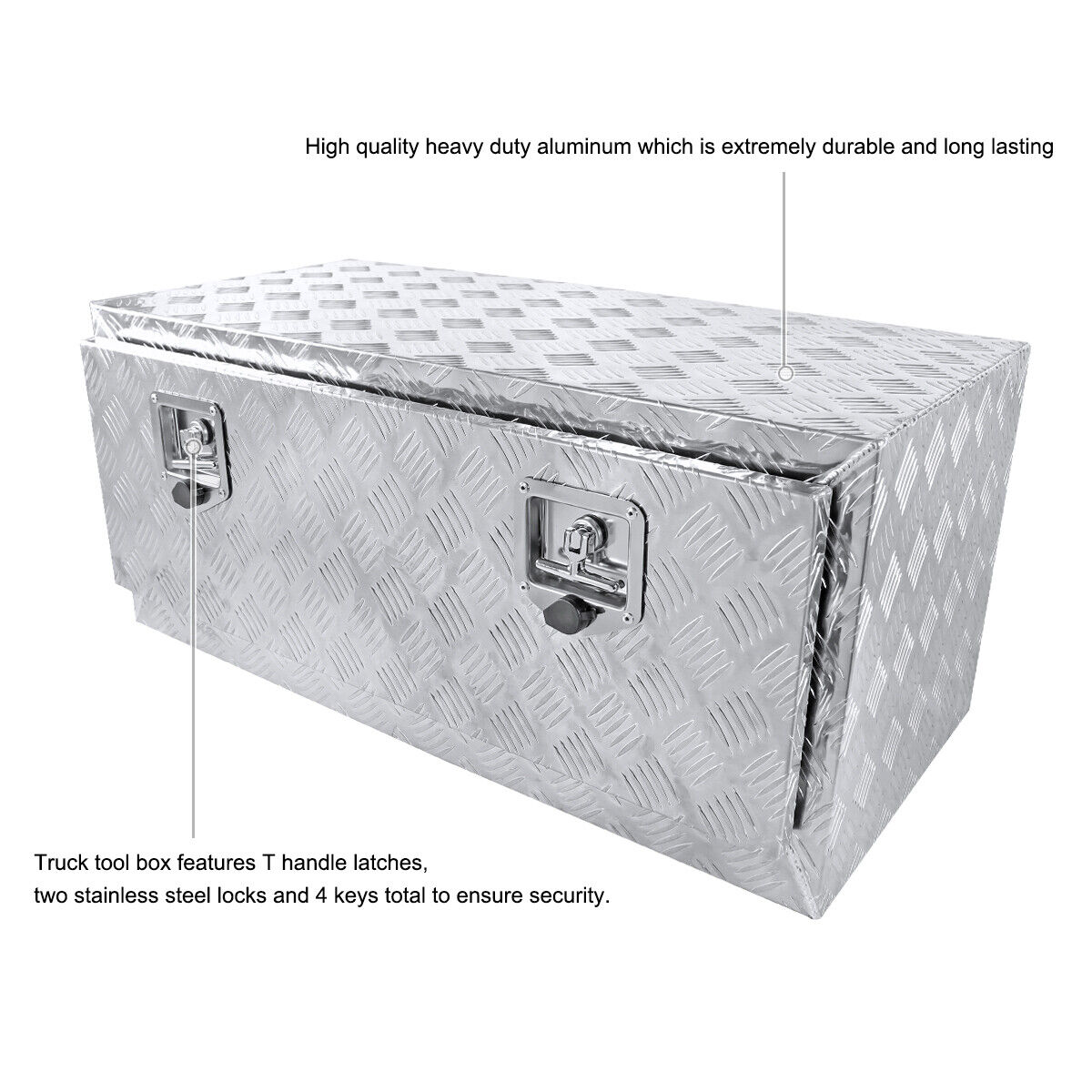 Tool Box 36" Heavy Duty Aluminum Truck Trailer Underbody Storage+Locks+Keys