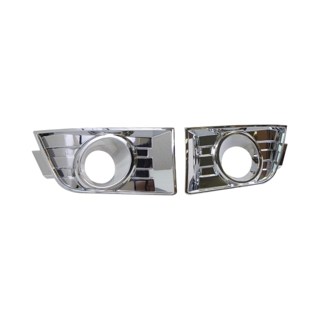 Bundle For 2009-2010 Edge Front Bumper Fog Light Bezel Chrome(W/Fog Hole) Set