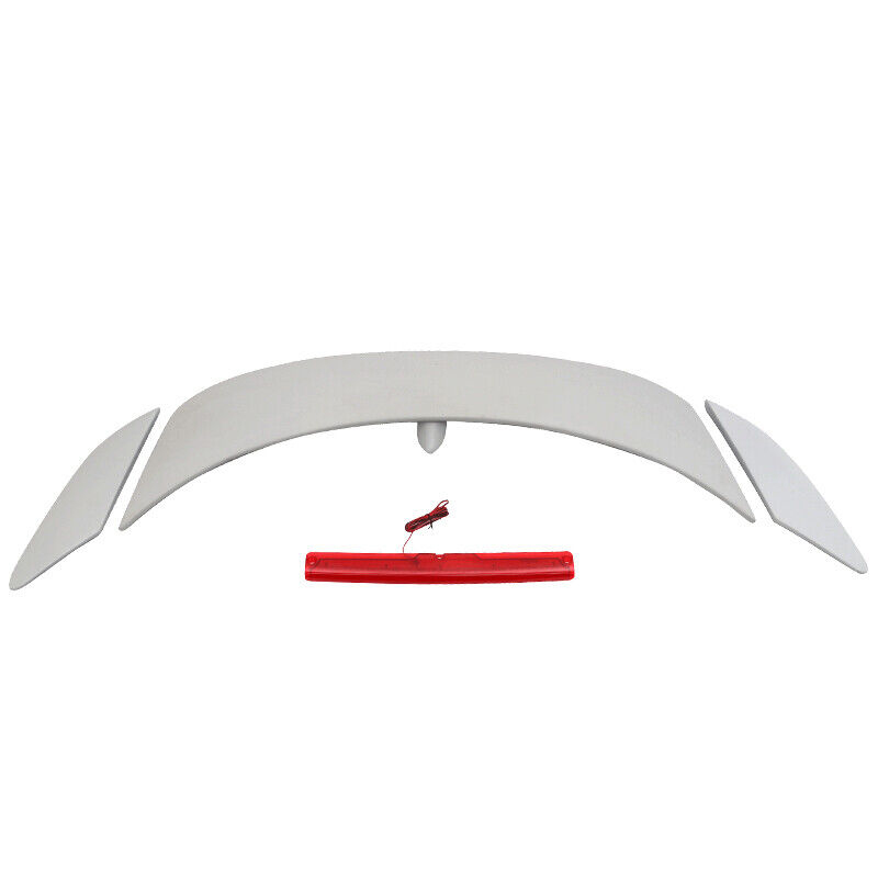 3PCS Rear Trunk Spoiler W/3rd Brake Light OE Style