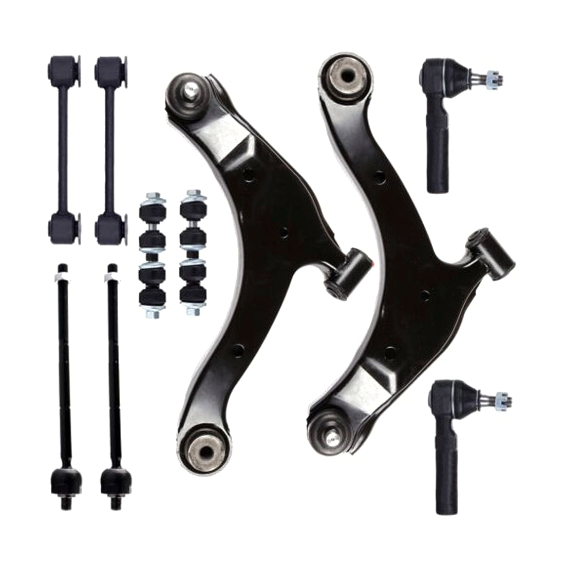10pcs Front Sway Bars Control Arms Tie Rods For 01-05 Chrysler PT Cruiser 620009