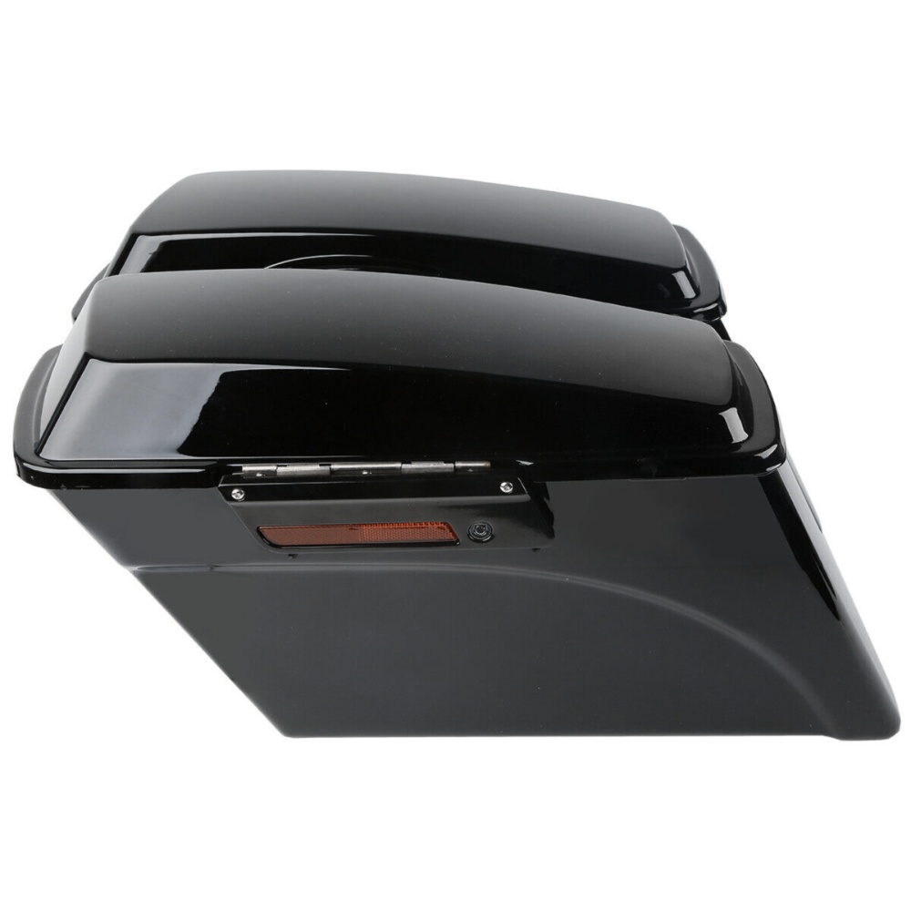 Vivid Black Hard Saddle Bags Latch Keys For Harley-Davidson Conversion Brackets