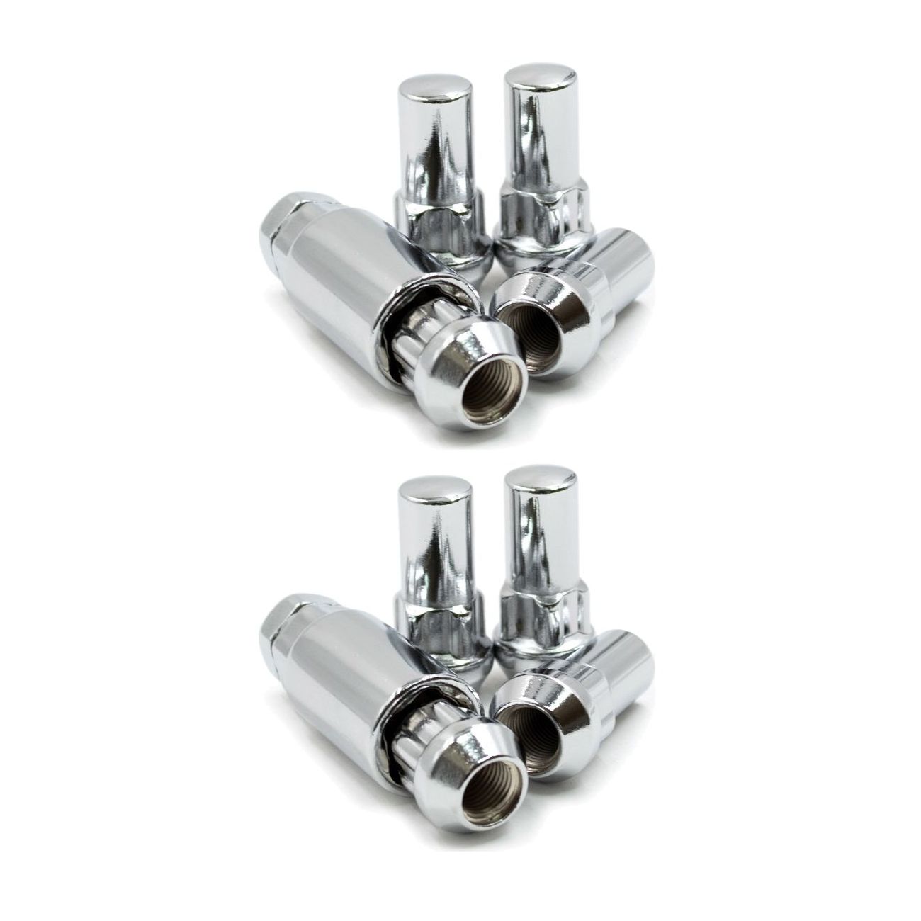 2 Sets Of - Lug Wheel Lock Nuts 14x2 Bulge Acorn 1.9" Locking Lugs For Ford Lincoln