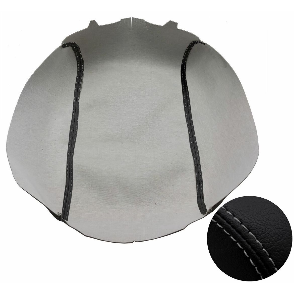 Console Lid Armrest Cover PVC Leather For Nissan Titan 2016-2020 Gray Stitch
