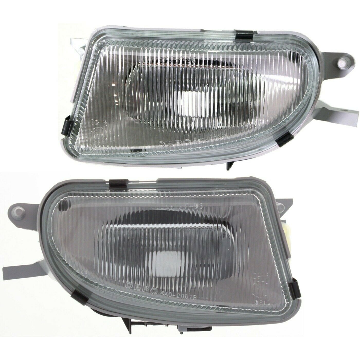 Set Of 2 Clear Lens Fog Light For Benz C-CLK-E-SLK Class LH & RH W/ Bulbs