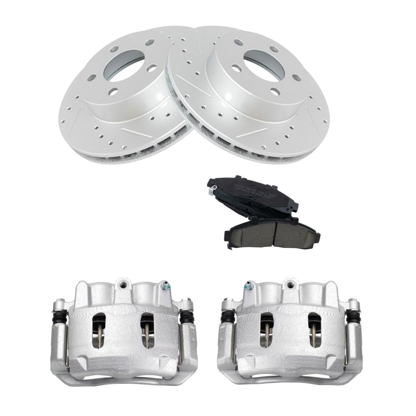 Front Ceramic Pads For 99-01 Explorer XLS Sport Utility Rotors & Caliper Kit