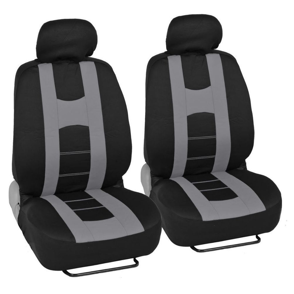 Gray Black Striped Car Seat Covers Auto Interior For 99-00 328i Base Mesh Cloth