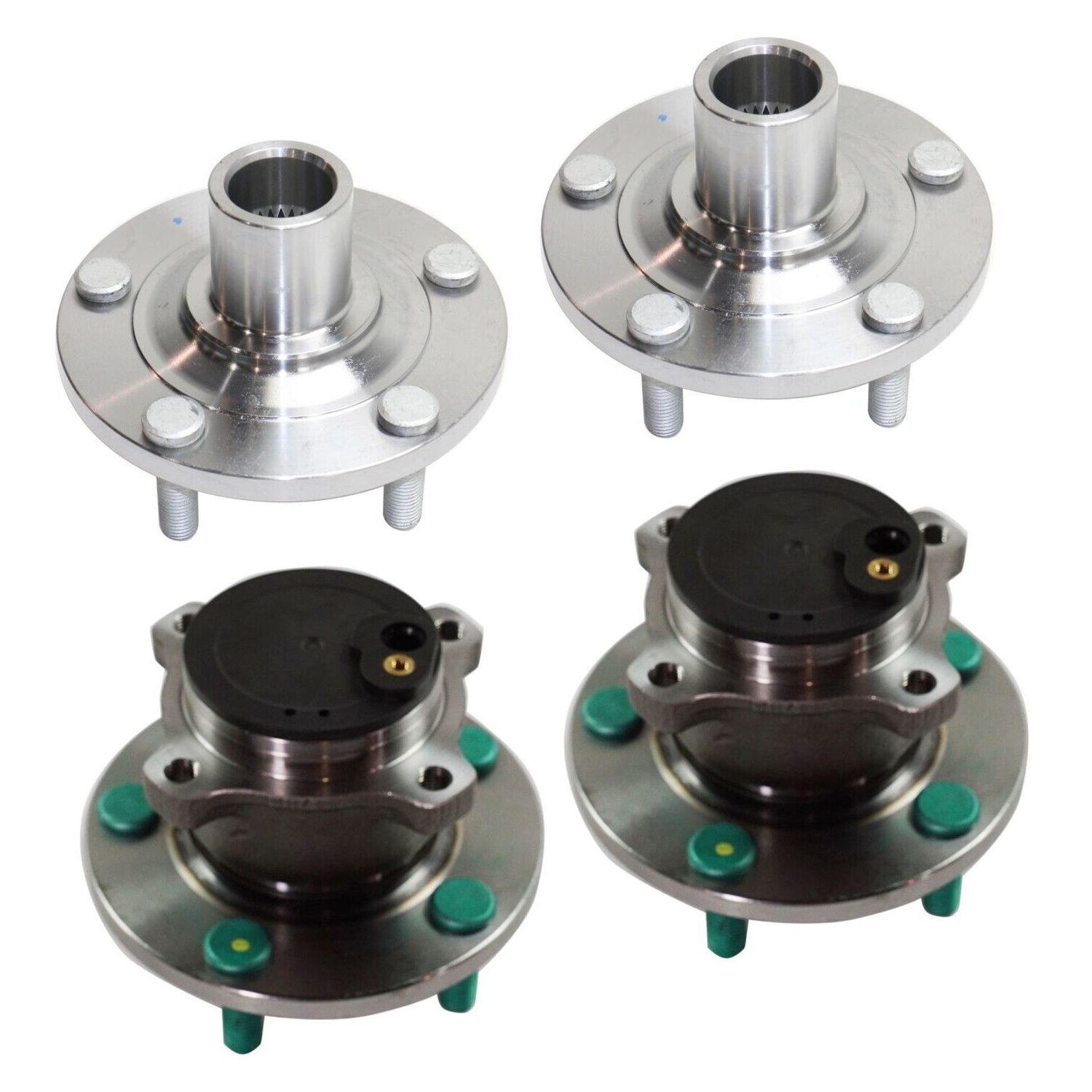 Wheel Hubs For 2007-2013 Mazda 3 Mazdaspeed Hatchback Front & Rear 4-Wheel ABS