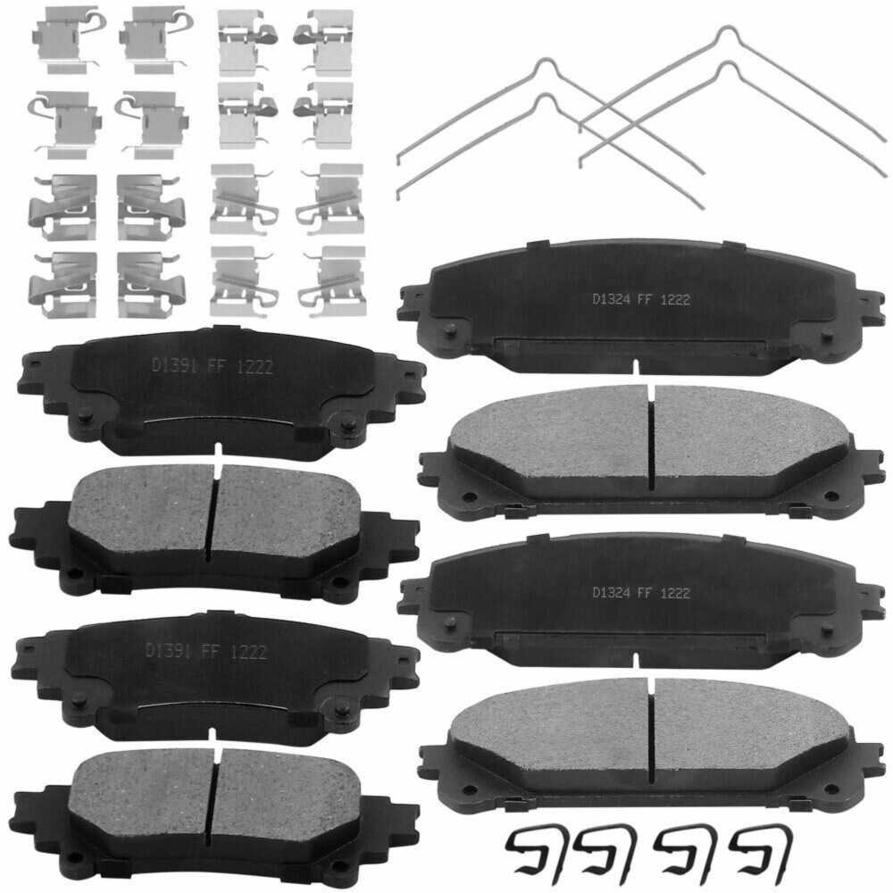 Front & Rear Ceramic Brake Pads For Lexus RX350 RX450h Toyota Highlander Sienna