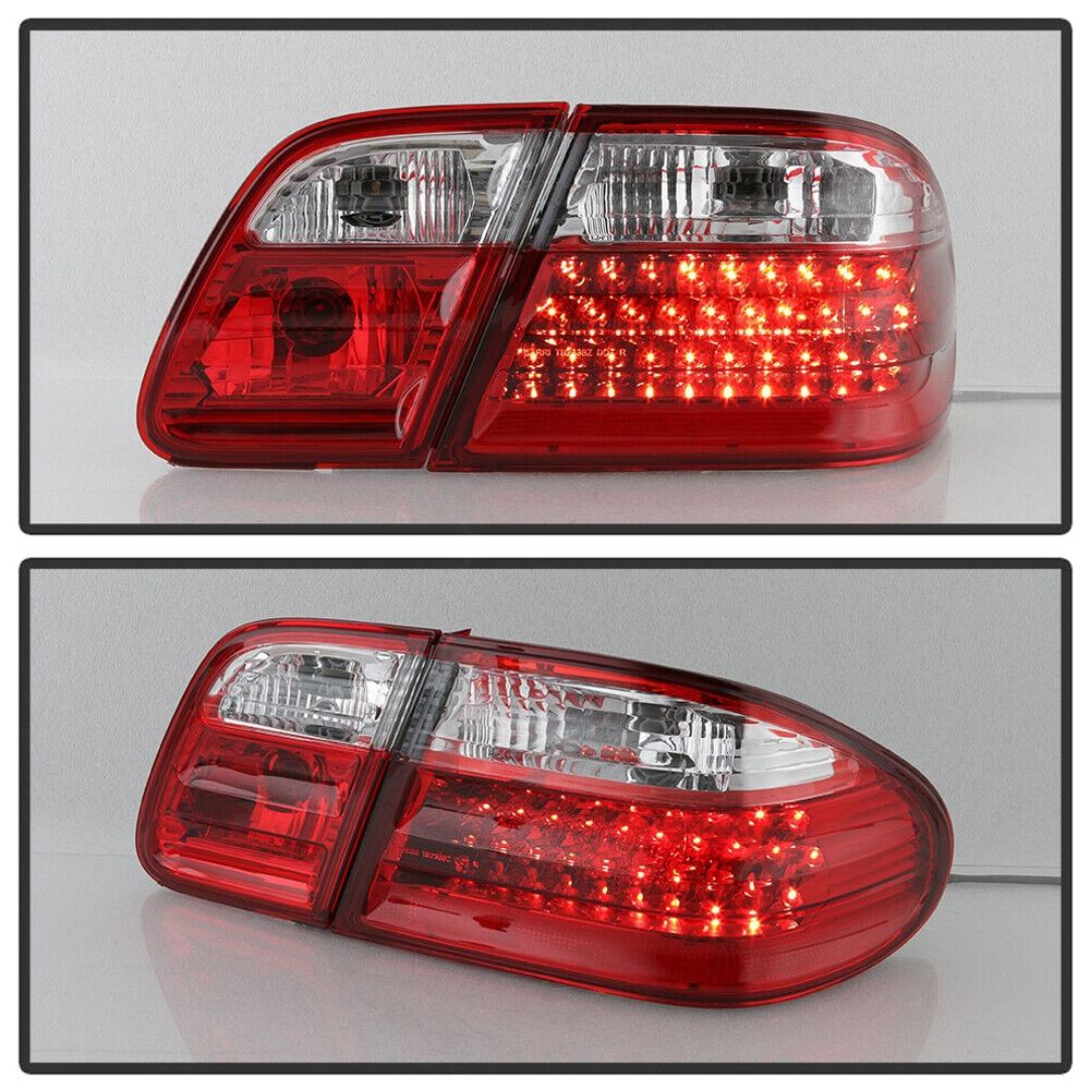 For 1996-02 Mercede-Benz W210 E300 E320 E430 E55 Red Clear LED Tail Lights Lamps
