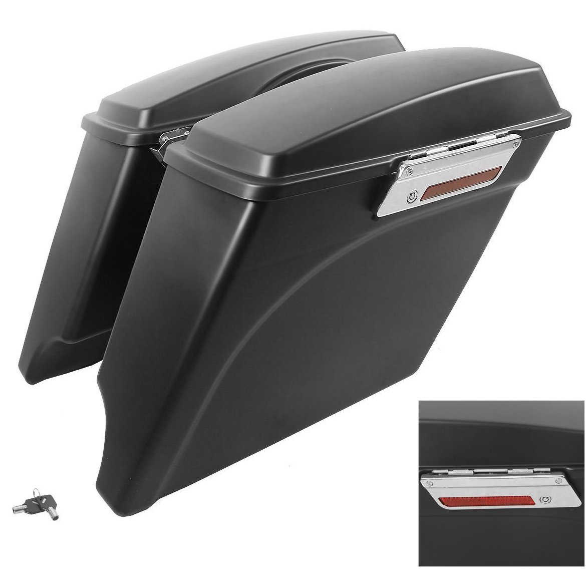 Matte 5" Stretched Saddlebags Fit For Harley-Davidson Harley Road Electra