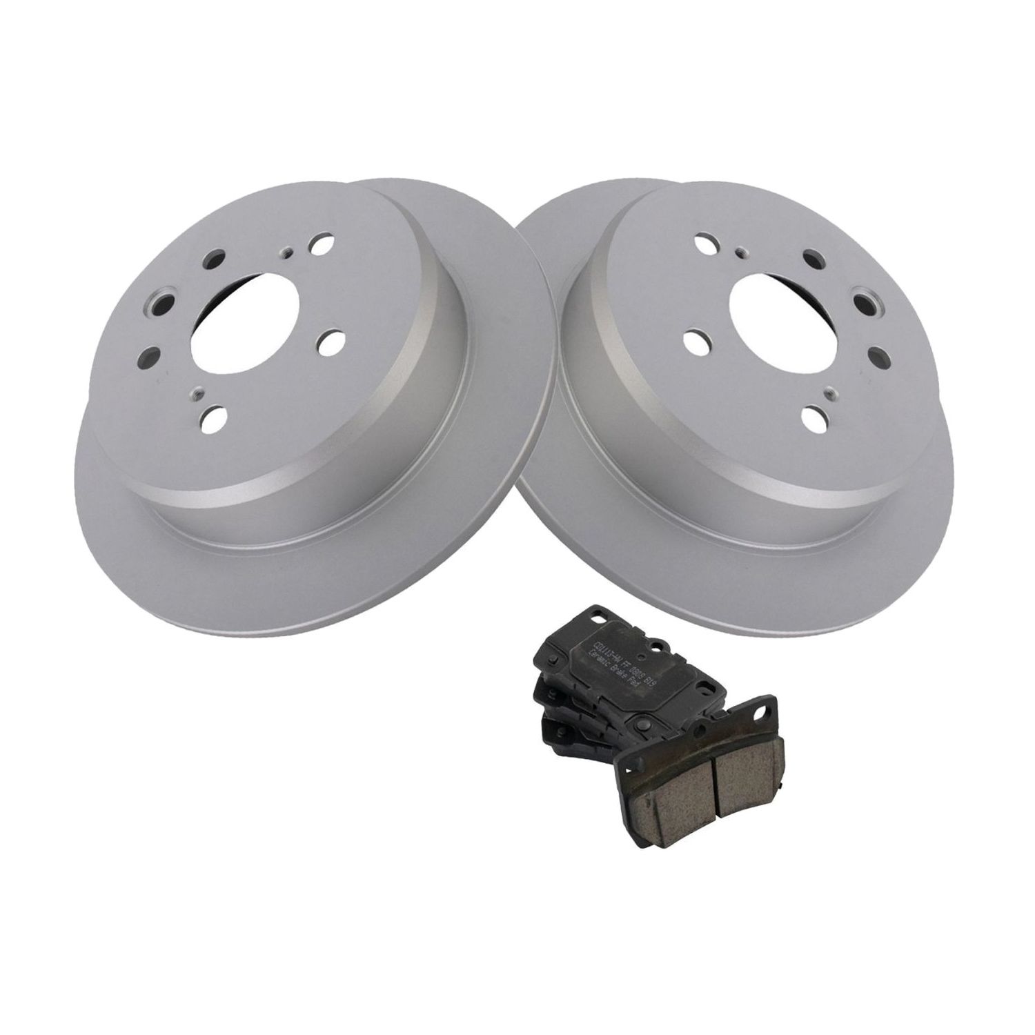 Rear Ceramic Brake Pad & 2 Coated Rotor Kit For 06-13 Lexus IS250 IS Series