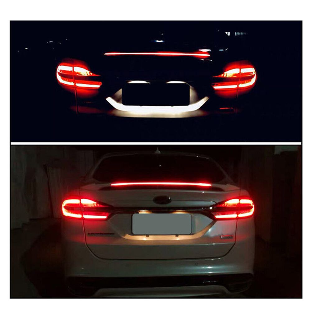 Fits 13-20 Ford Fusion Sedan 4-Door Rear Trunk Spoiler W/ LED Matte Black - ABS