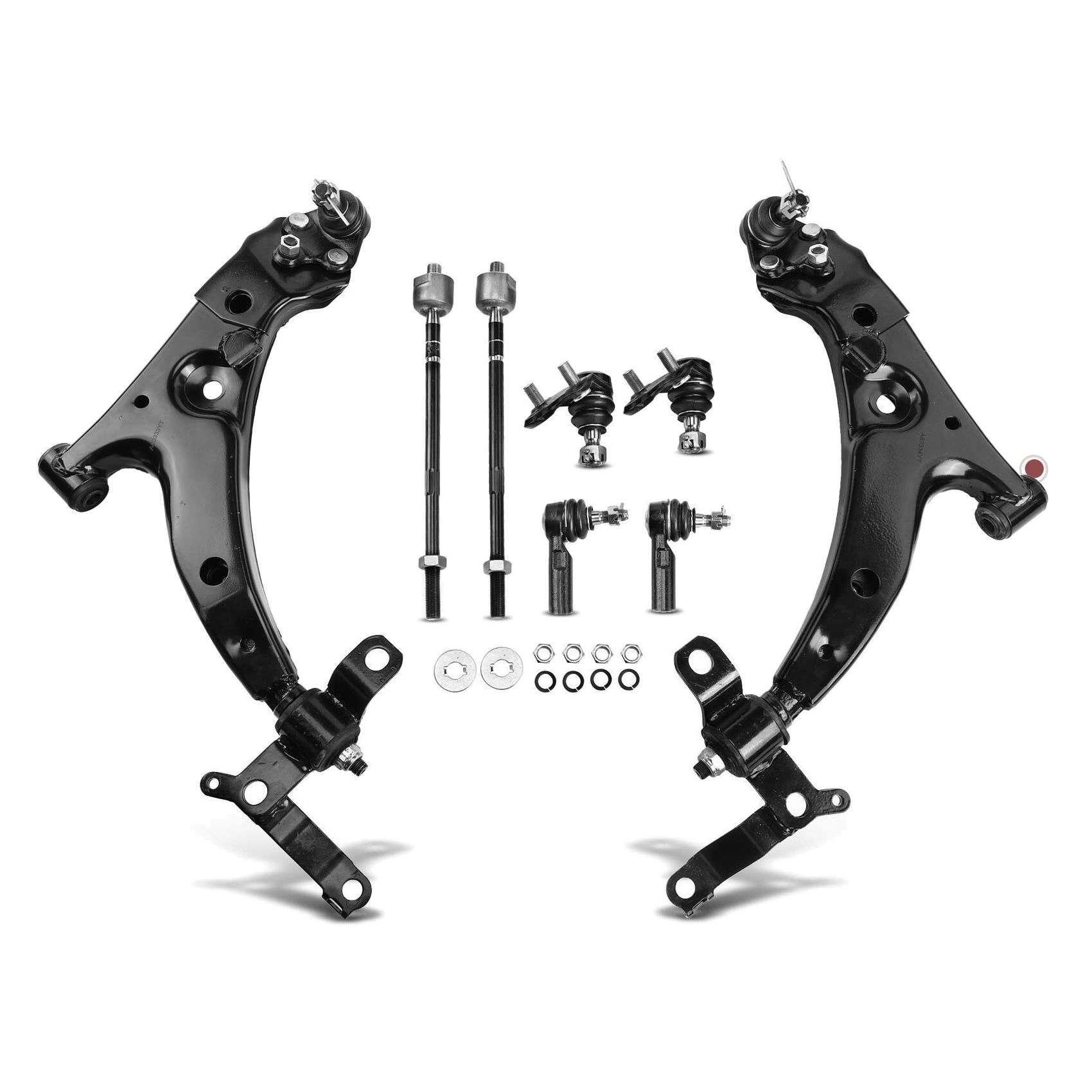 8x Front Lower Control Arm W/ Ball Joints Tie Rod Ends For Toyota Corolla 93-95