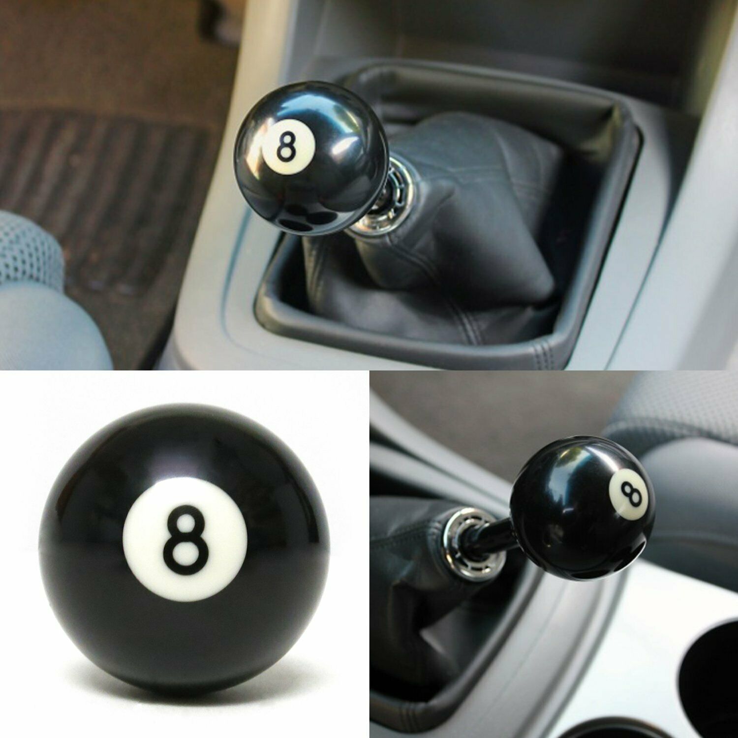 8 Eight POOL BILLIARD BALL Custom GEAR SHIFTER SHIFT KNOB Car Lever Black