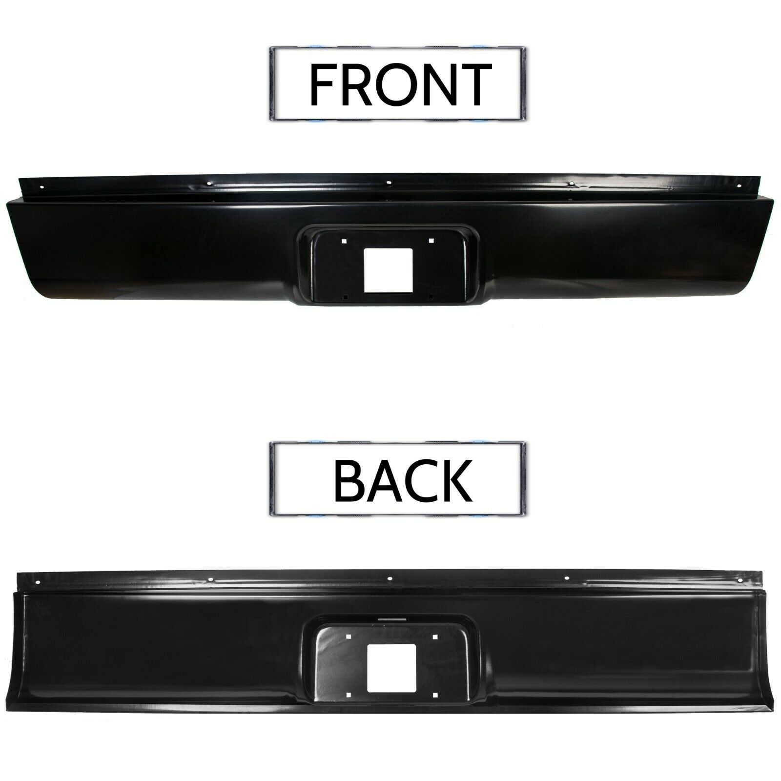 Rear Steel Bumper Roll Pan For Sierra Silverado Fleetside
