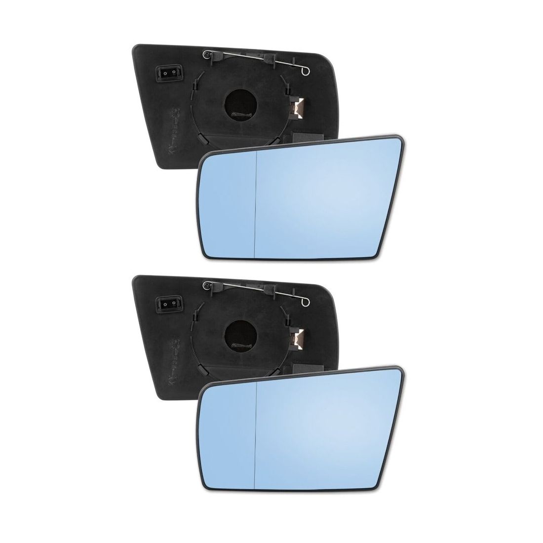 2 Sets Of - Mirror Glass Heated With Backing Plate Driver Side For 1994-2000