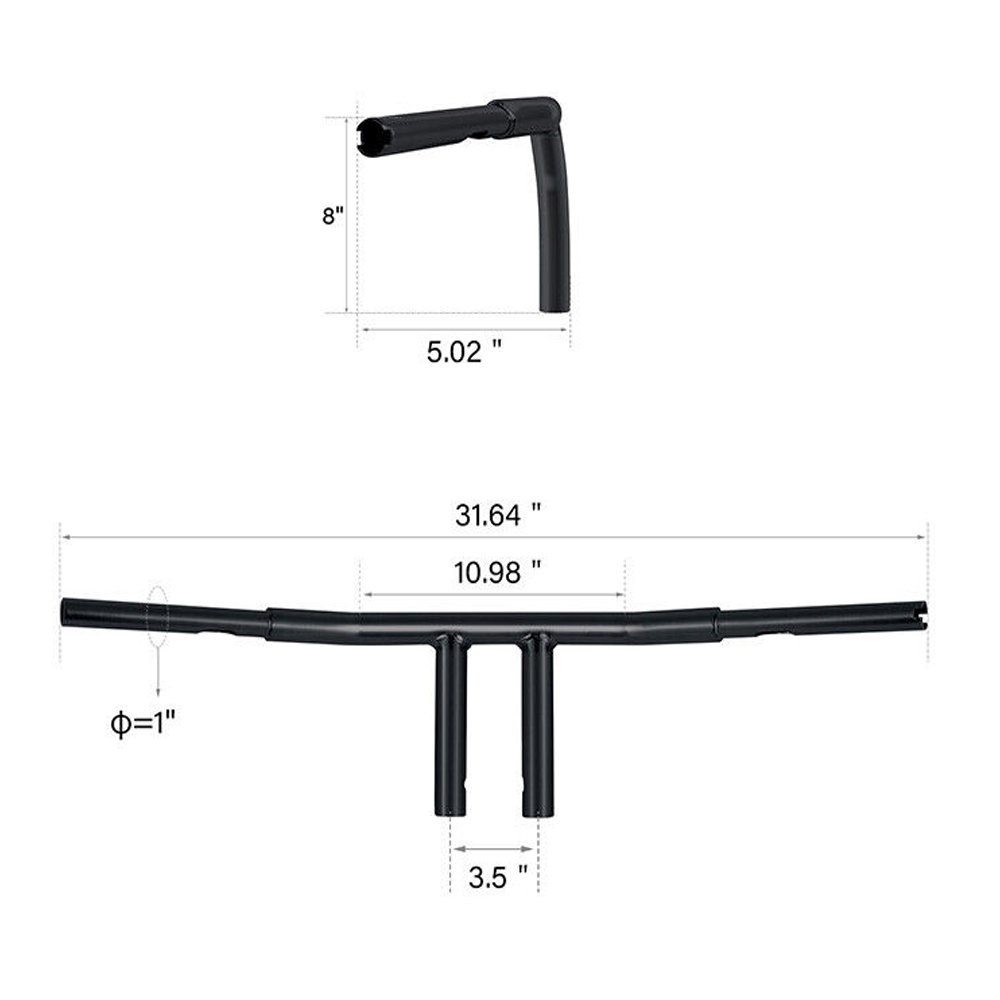 1 1/4'' 8" Rise T-Bars Handlebar Fit For Harley-Davidson Harley