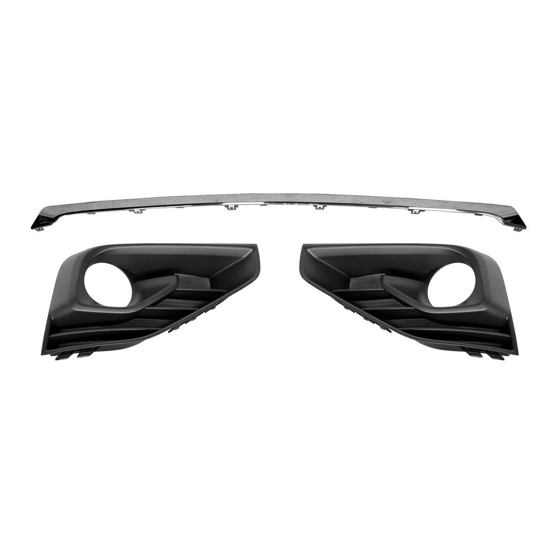 For 2017-2020 Pathfinder Sense Front Bumper Chrome Molding + Fog Light Bezels