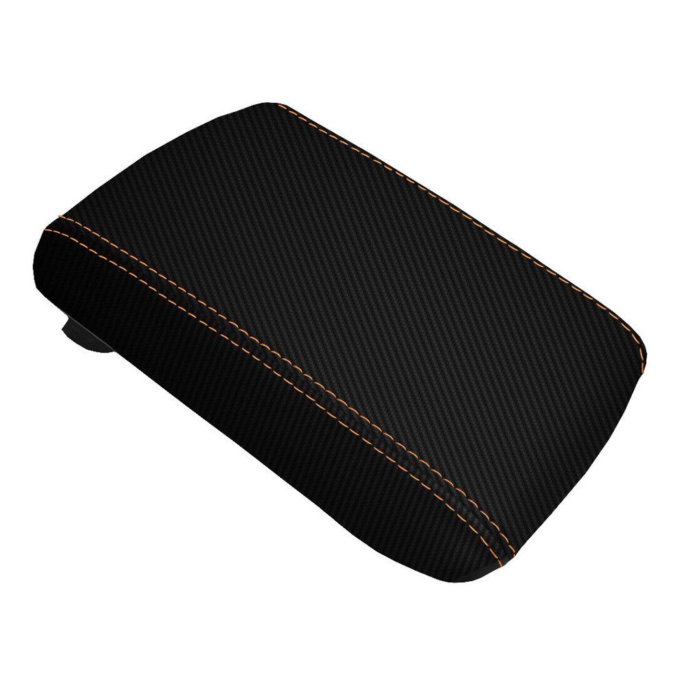 Console Lid Cover Carbon Fiber For Mitsubishi Eclipse 1995-1999 Orange Stitch