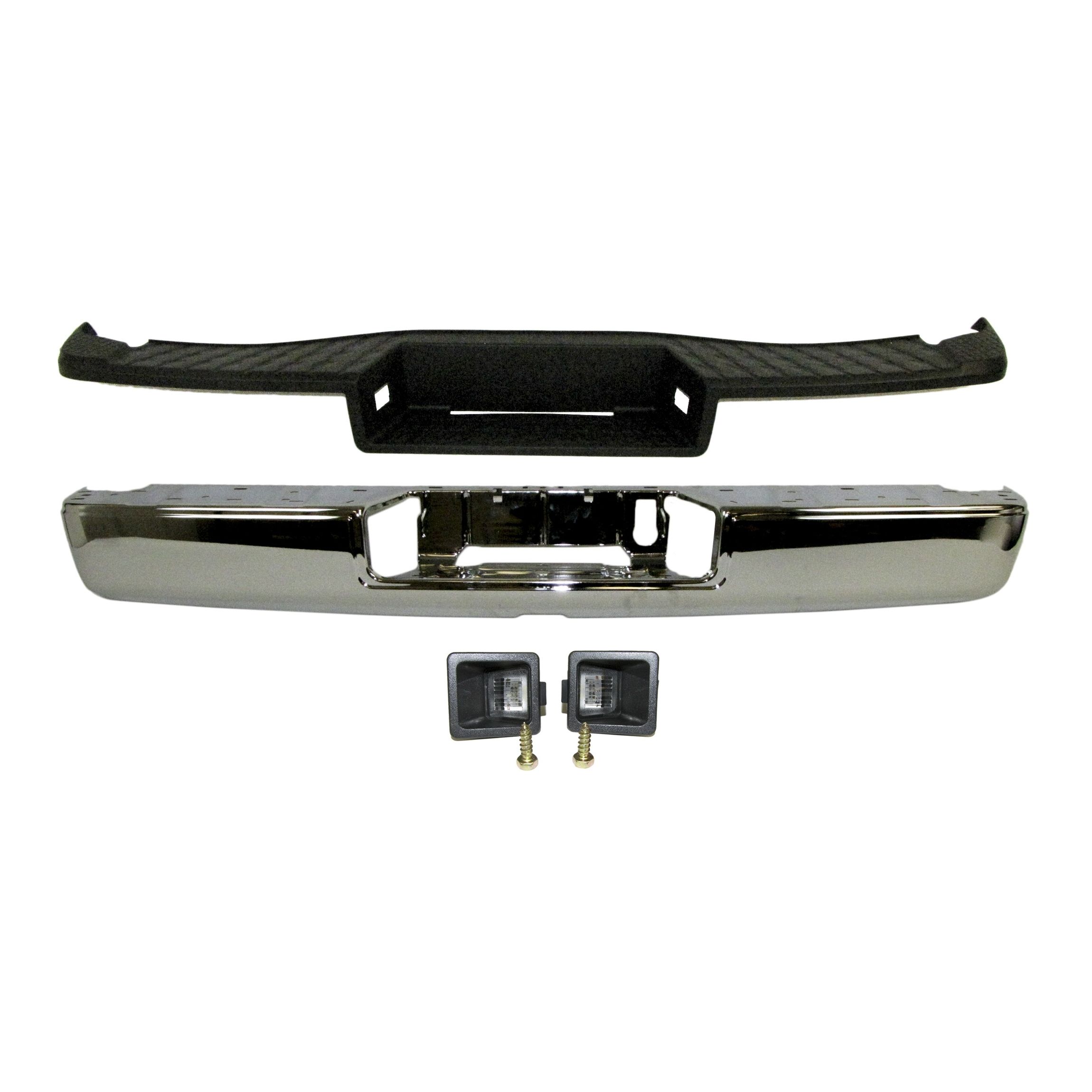 Rear Bumper Chrome Face Bar Pad Lic Light For 17-19 TITAN W/O Tow W/O Sensor