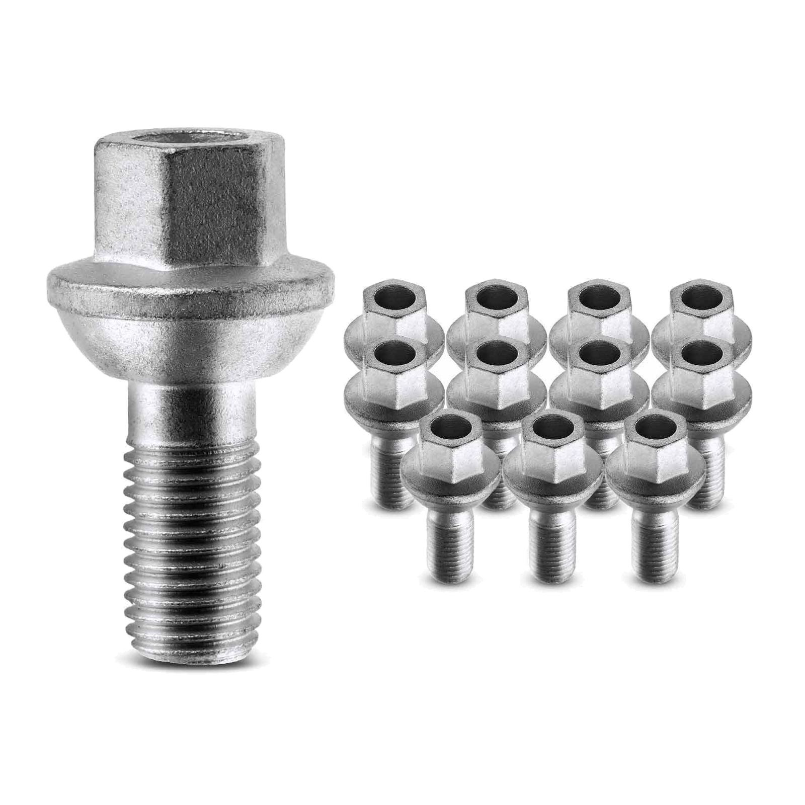 12pcs M12-1.5 Front & Rear Wheel Lug Bolts For Benz Smart W451 Fortwo 2008-2016