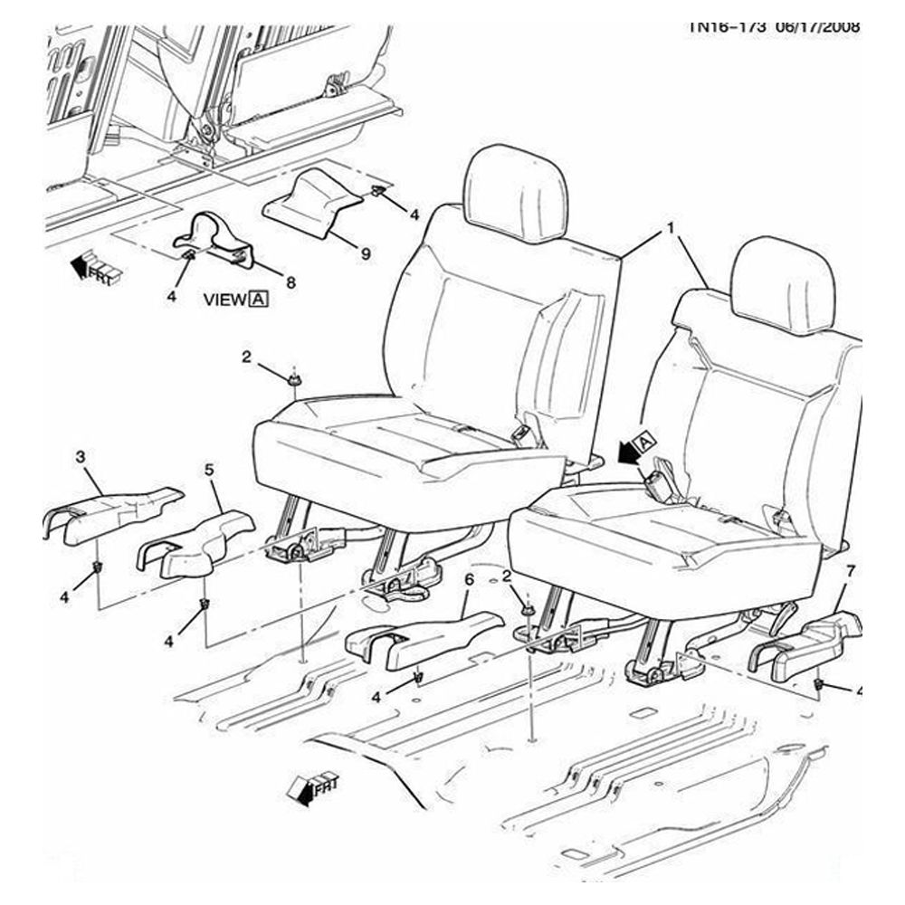 2 Sets Of - For 02-06 Cadillac Escalade 08-09 Hummer H2 Right Rear Seat Track Cover