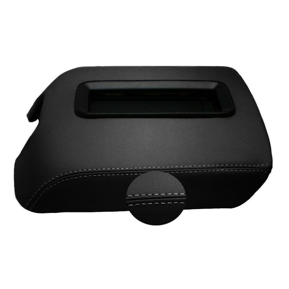 Console Armrest Leather Synthetic Cover For Chevrolet Tahoe 16-19 Gray Stitch
