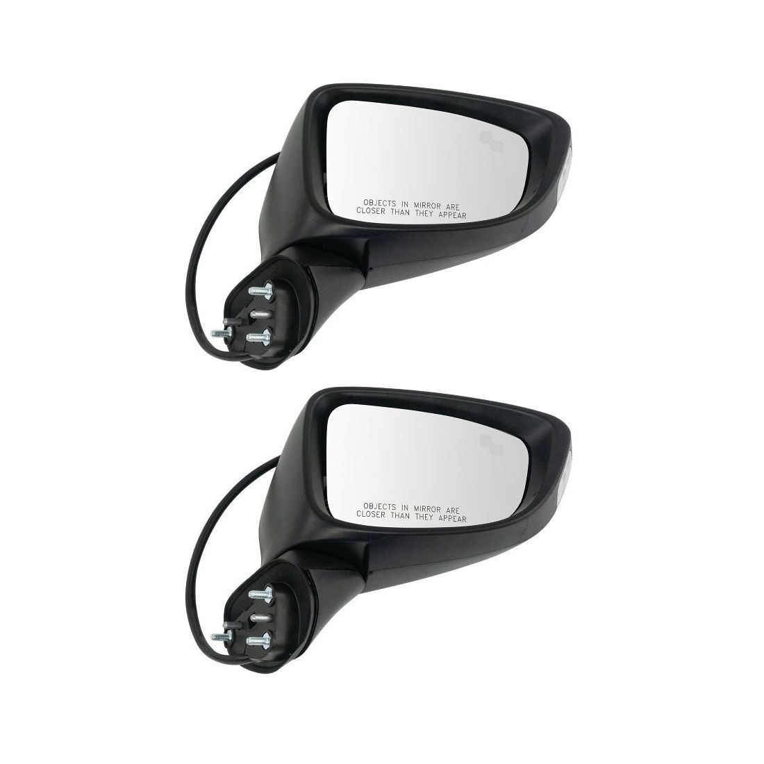 2 Sets Of - For 2014-2016 Mirror Power Turn Signal Blind Spot Detection Smooth Black